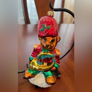 Christopher Radko "Teddy Tunes" Glass 6.5" 2003 Christmas Tree Ornament